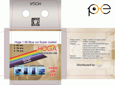 Tròng Kính HOGA 1.56 Bluecut UV420 SHMC