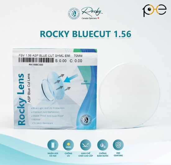 Tròng kính Bluecut SHMC + EMI 1.56 Canada
